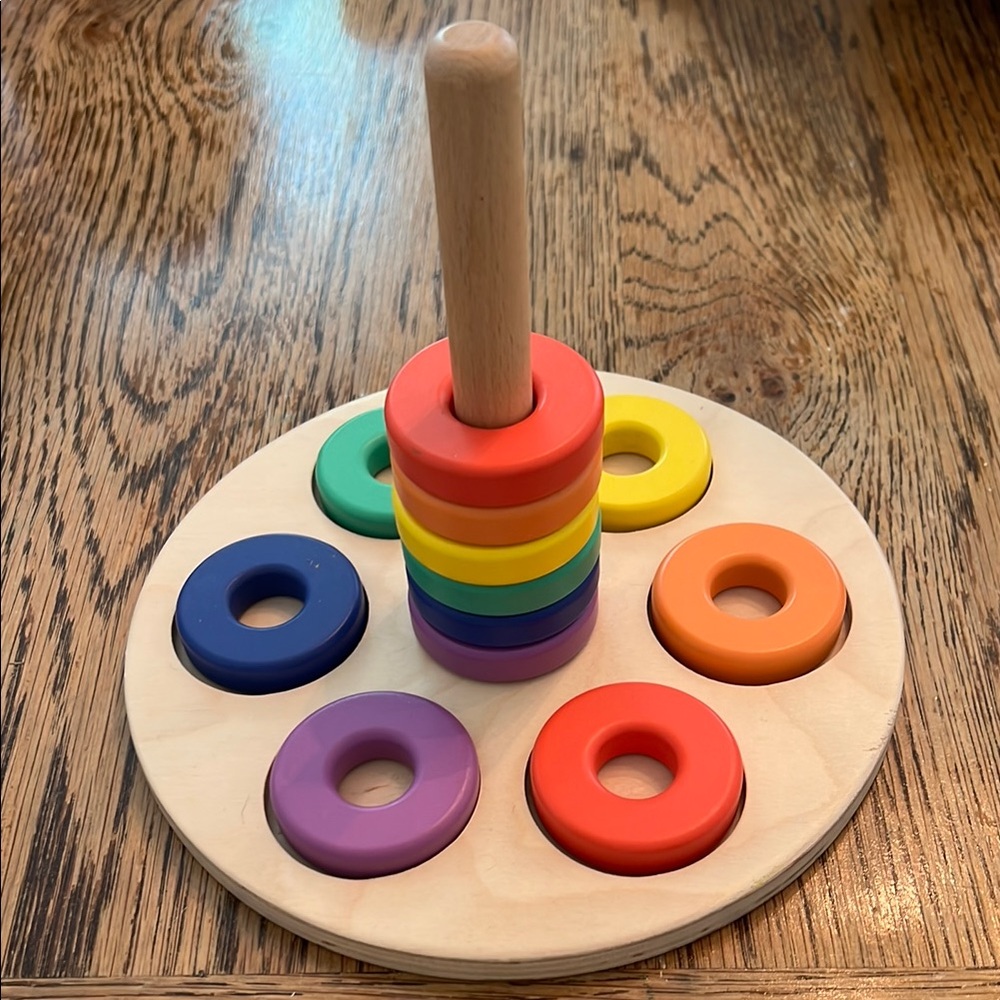 LOVEVERY Rainbow Colorful Wooden Stacking Toy